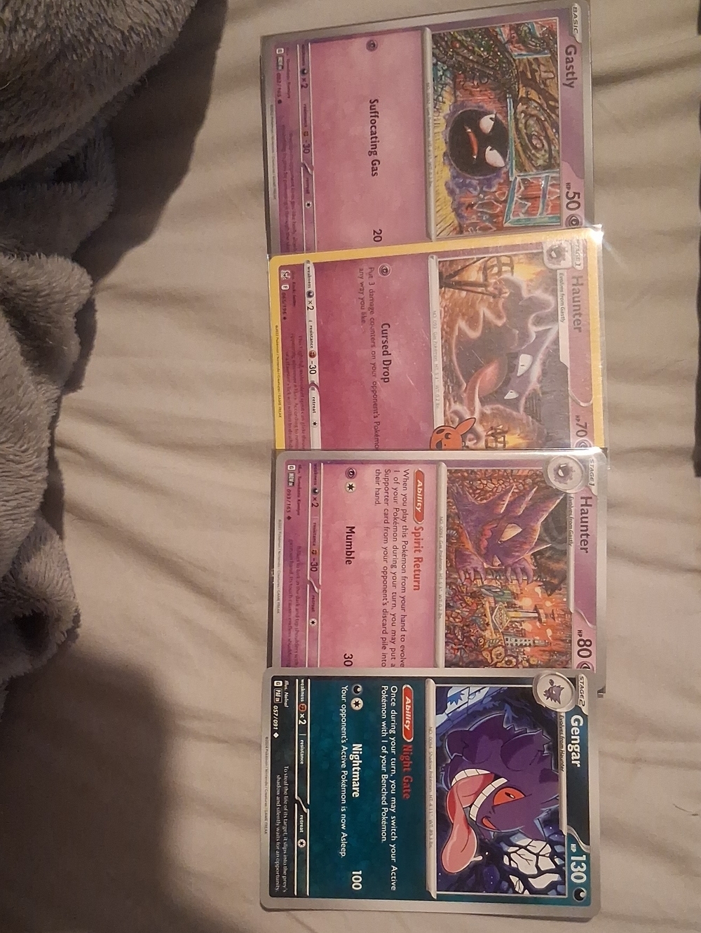 Trading Card Lot - Pink/Purple Ghost Types (Gengar, Haunter, Gastly)